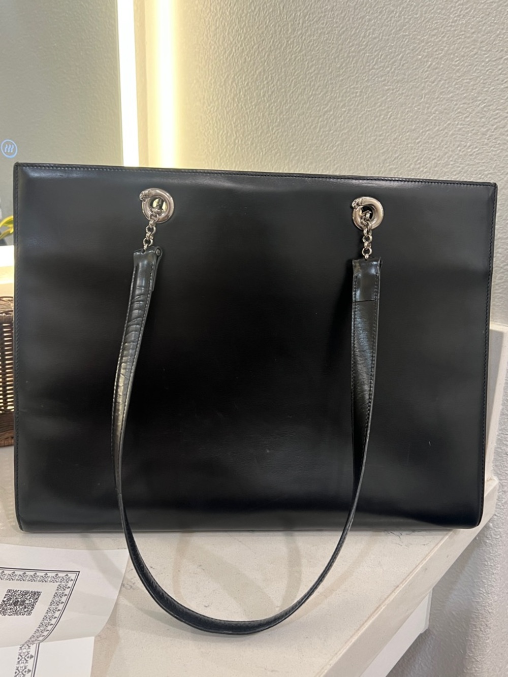 Cartier Panther vintage Leather Shoulder Tote Bag comes w authentic certificate - Picture 5 of 17